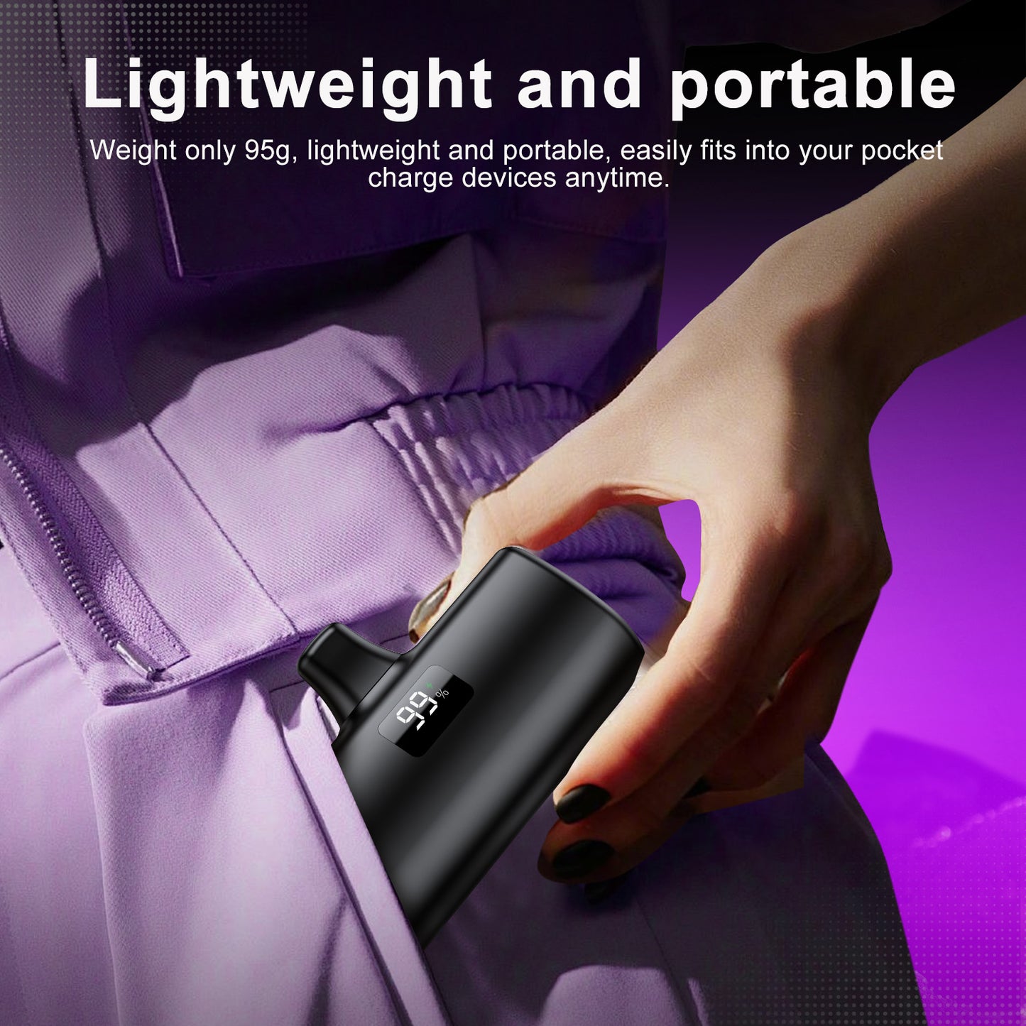 Powerbank 5000mAh, mini portable charger, small external battery, lightweight and beautiful, compatible with iPhone 15/15 Pro, Samsung Galaxy A25, Xiaomi Note