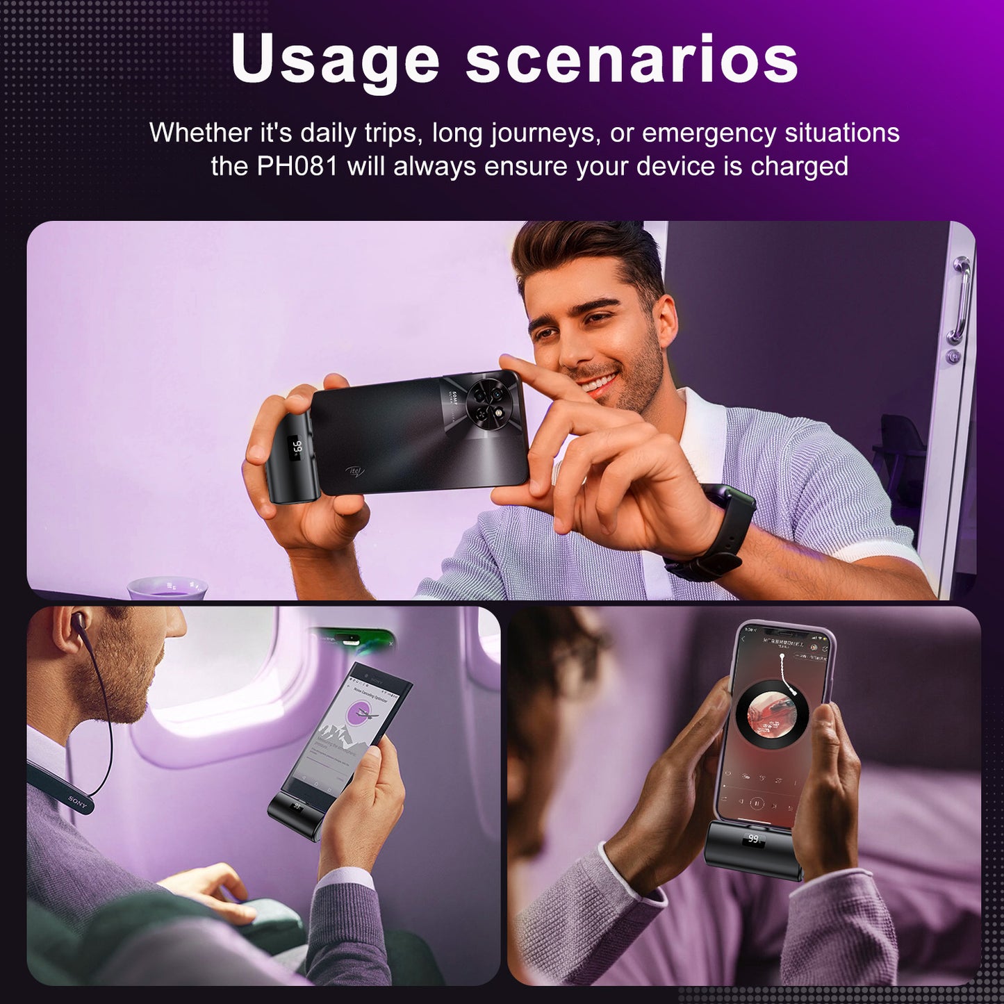 Powerbank 5000mAh, mini portable charger, small external battery, lightweight and beautiful, compatible with iPhone 15/15 Pro, Samsung Galaxy A25, Xiaomi Note
