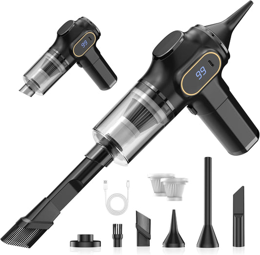 Ginarelo Handheld Cordless Car Vacuum Cleaner - 15000Pa Small Hand Held Vacuums Cleaners Strong Suction Powerful Portable Wireless Lightweight Mini Long Runtime Hand-held Vaccum USB Vacum Blower